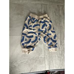 Young Days Baby Geometric Blue Pants Joggers Size 12 Months Cotton Cuffed